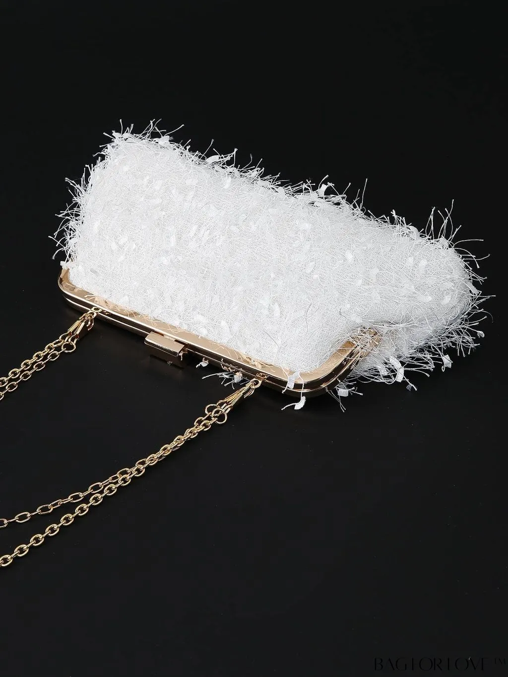 BagForLove - Chic Chain Evening Bag with Stylish Fringe, Size Medium
