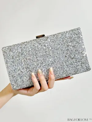BagForLove - Chic Diamond Inlay Clutch with Chain Strap for Evening Parties and Formal Occasions