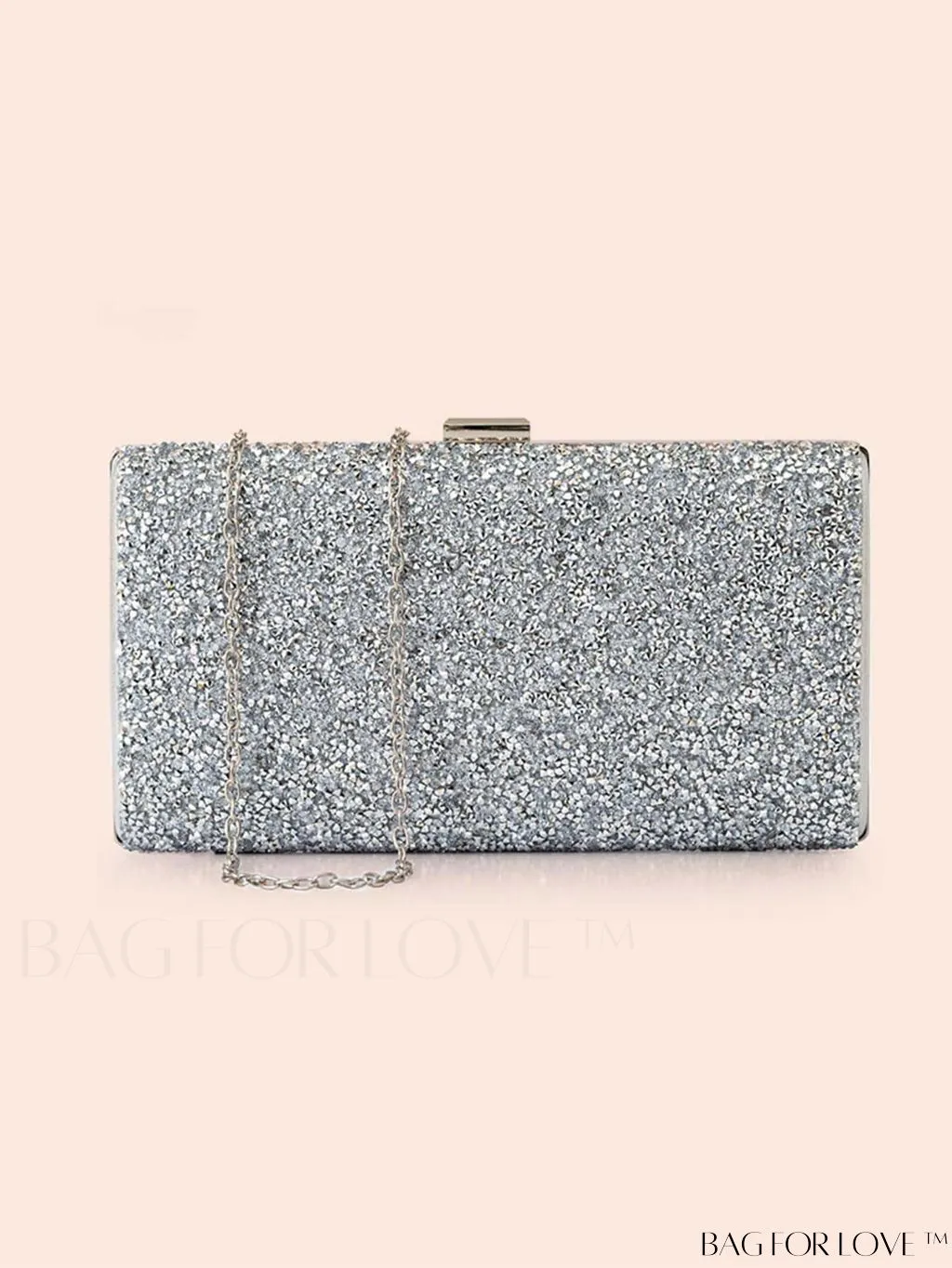 BagForLove - Chic Diamond Inlay Clutch with Chain Strap for Evening Parties and Formal Occasions