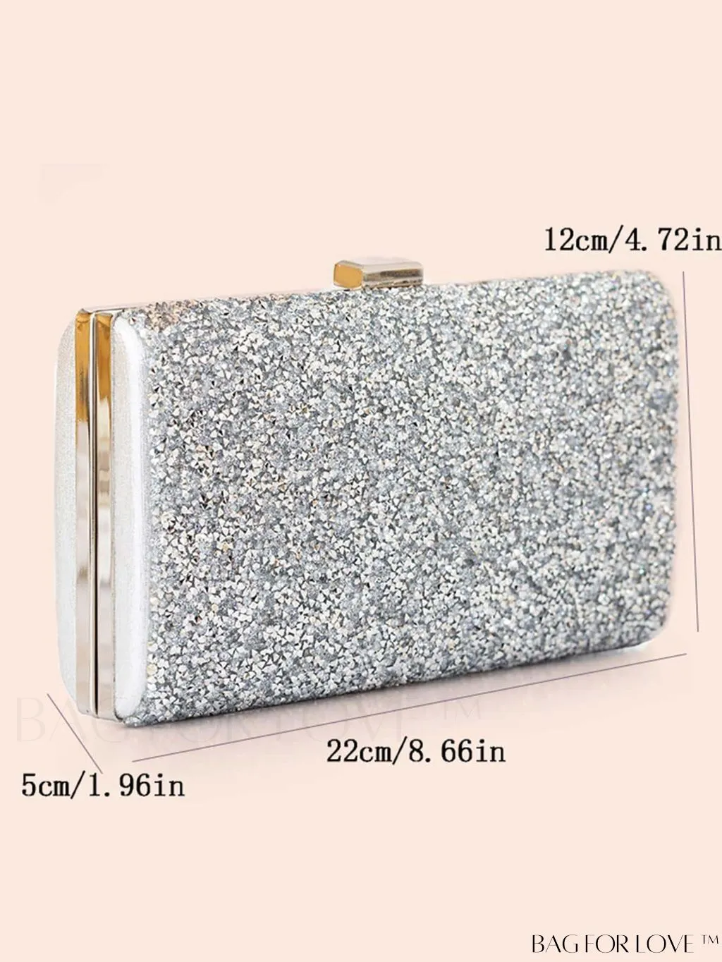 BagForLove - Chic Diamond Inlay Clutch with Chain Strap for Evening Parties and Formal Occasions