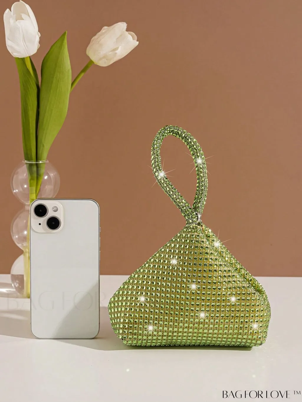 BagForLove - Chic Mini Rhinestone Zipper Bag: Stylish Plastic Novelty with Glamorous Decor