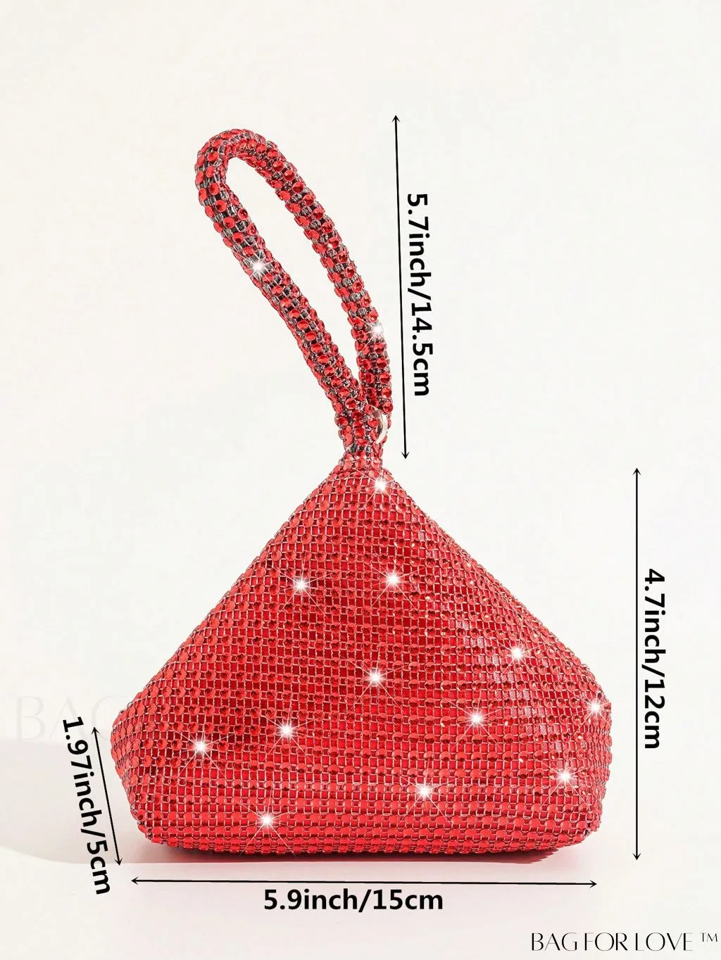 BagForLove - Chic Mini Rhinestone Zipper Bag: Stylish Plastic Novelty with Glamorous Decor