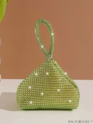 BagForLove - Chic Mini Rhinestone Zipper Bag: Stylish Plastic Novelty with Glamorous Decor