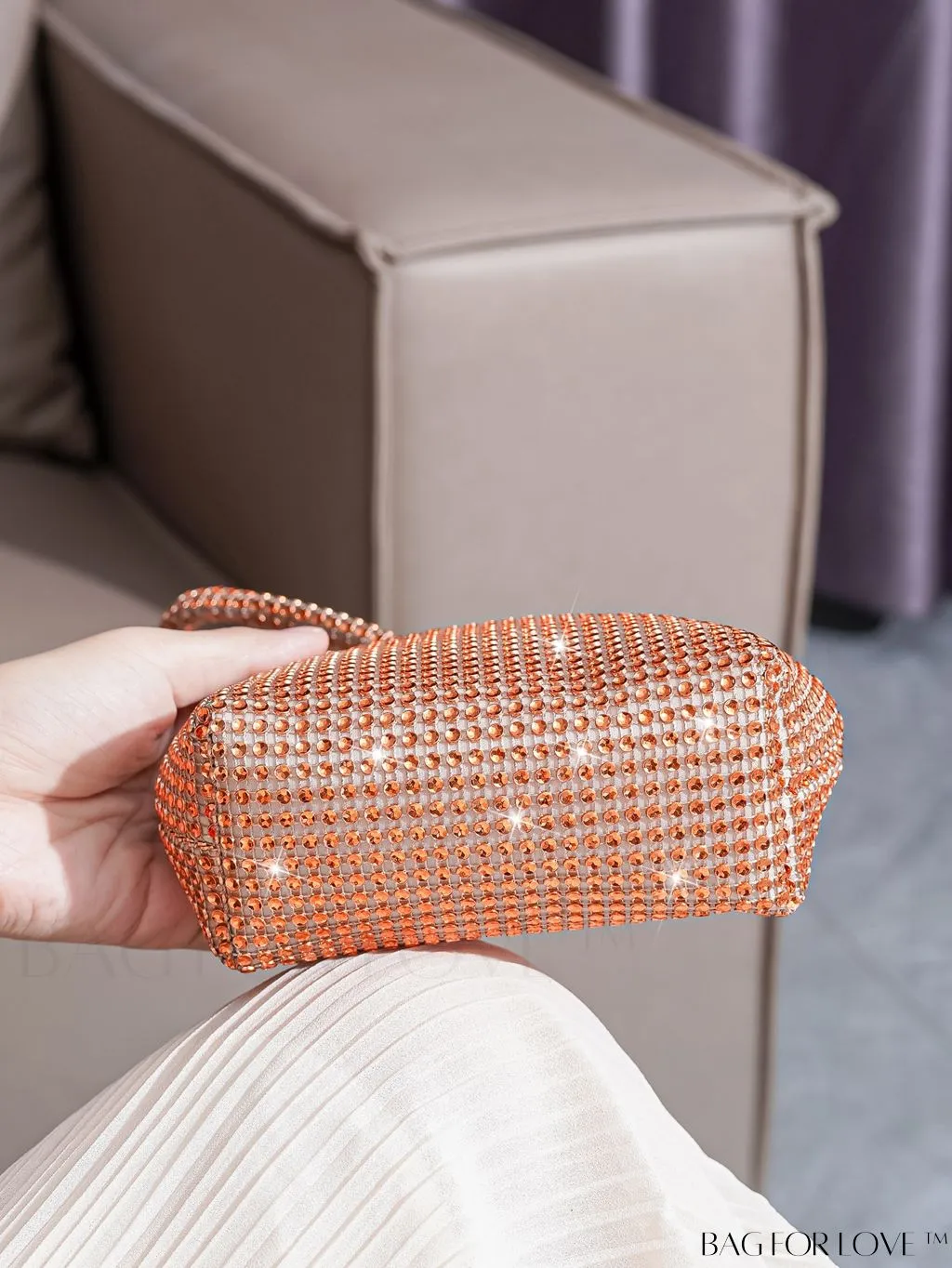 BagForLove - Chic Mini Rhinestone Zipper Bag: Stylish Plastic Novelty with Glamorous Decor