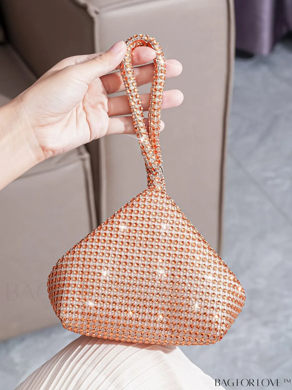 BagForLove - Chic Mini Rhinestone Zipper Bag: Stylish Plastic Novelty with Glamorous Decor