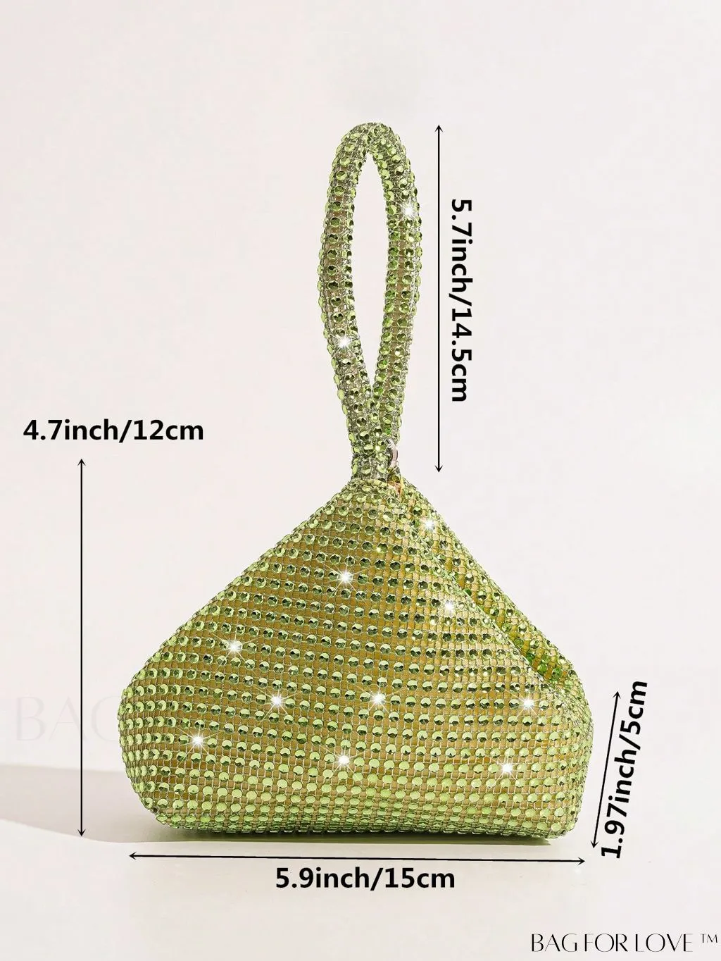 BagForLove - Chic Mini Rhinestone Zipper Bag: Stylish Plastic Novelty with Glamorous Decor