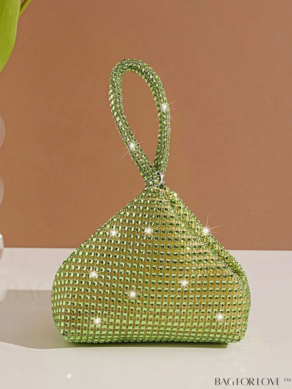 BagForLove - Chic Mini Rhinestone Zipper Bag: Stylish Plastic Novelty with Glamorous Decor