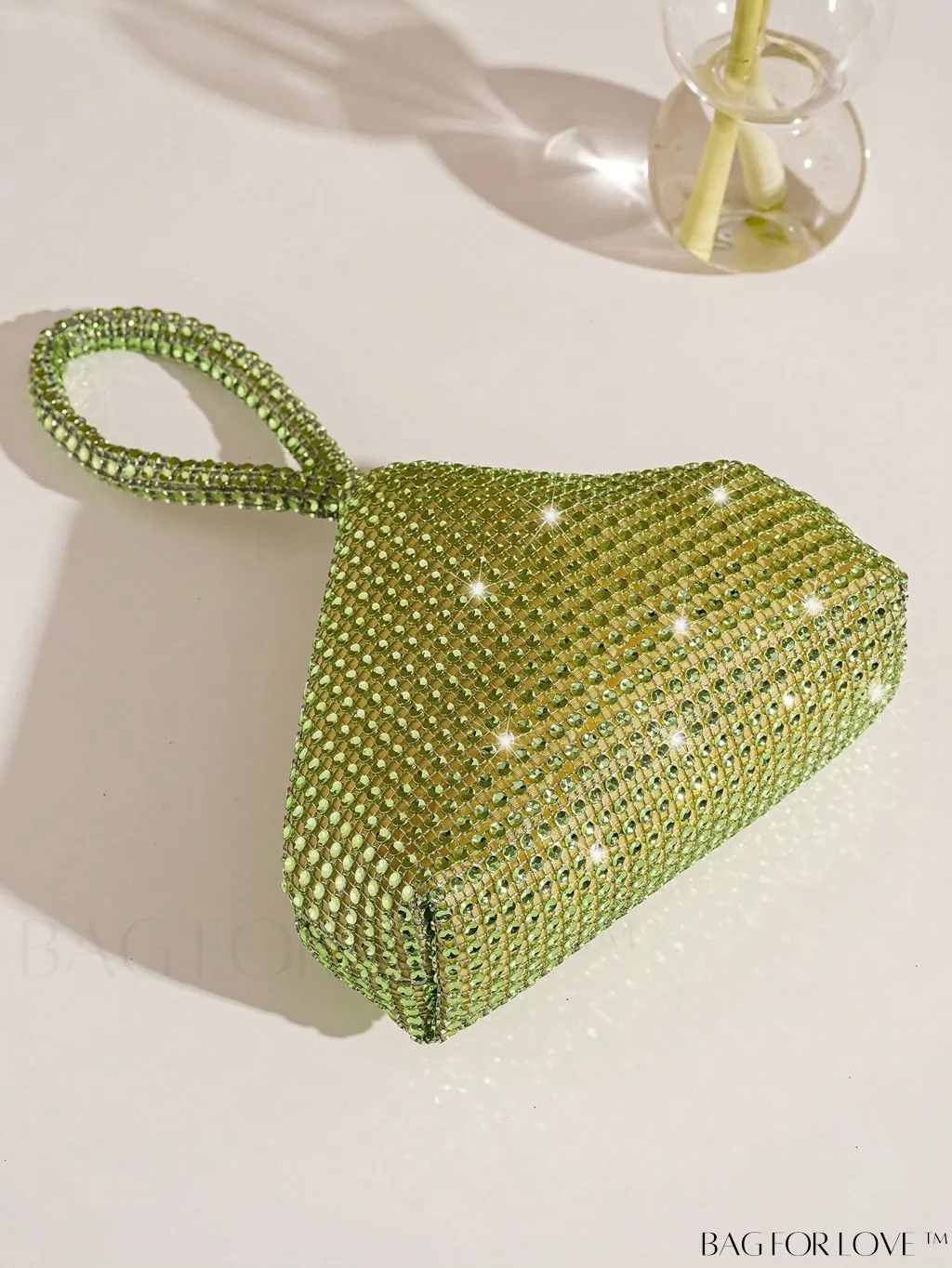 BagForLove - Chic Mini Rhinestone Zipper Bag: Stylish Plastic Novelty with Glamorous Decor