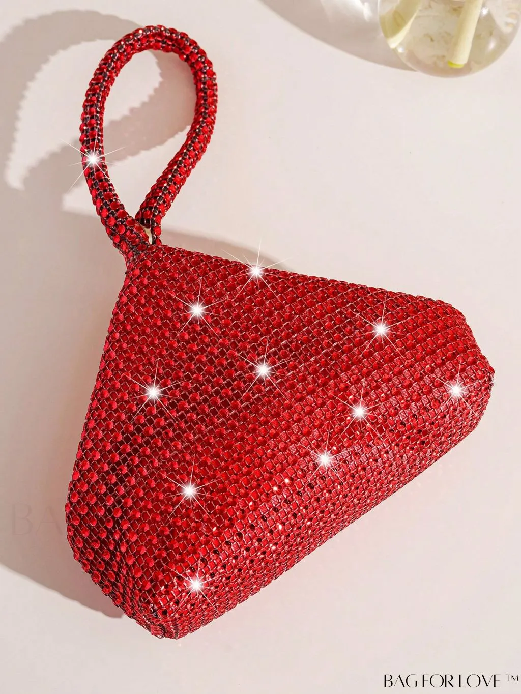 BagForLove - Chic Mini Rhinestone Zipper Bag: Stylish Plastic Novelty with Glamorous Decor