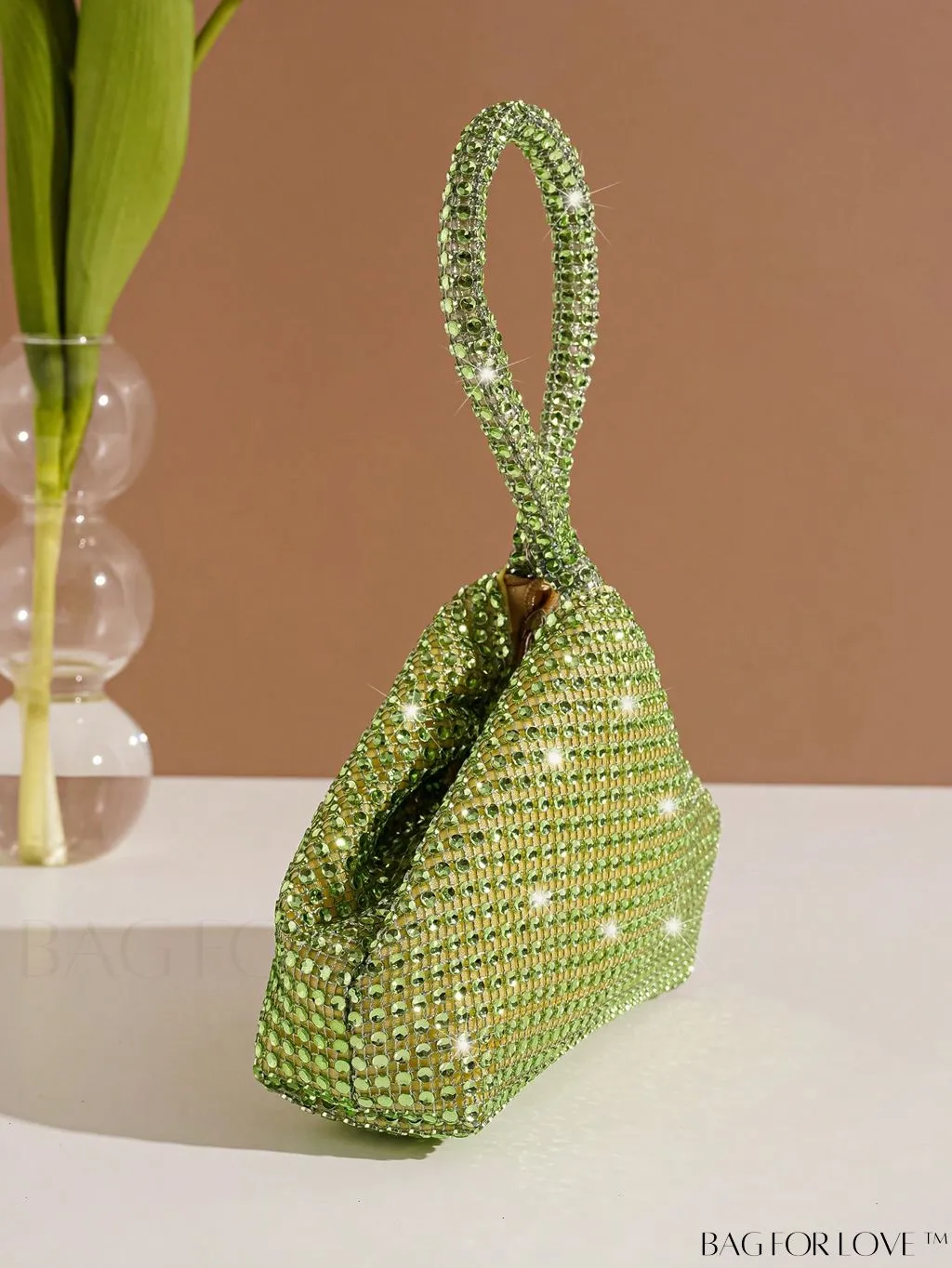 BagForLove - Chic Mini Rhinestone Zipper Bag: Stylish Plastic Novelty with Glamorous Decor