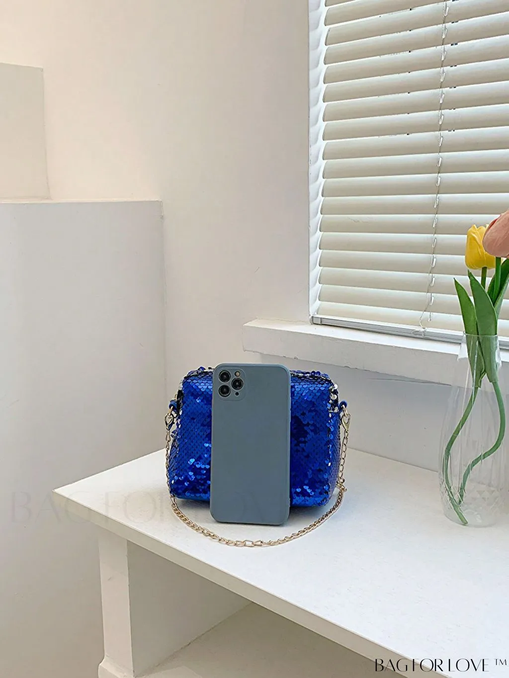 BagForLove - Chic Mini Sequin Chain Square Bag for Glamorous Decor