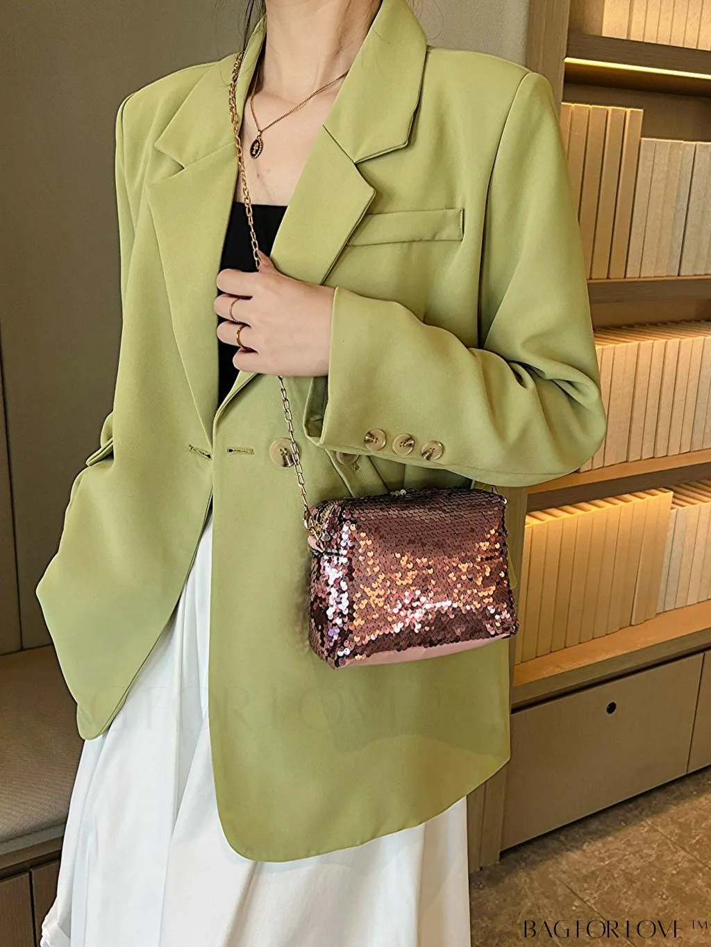 BagForLove - Chic Mini Sequin Chain Square Bag for Glamorous Decor