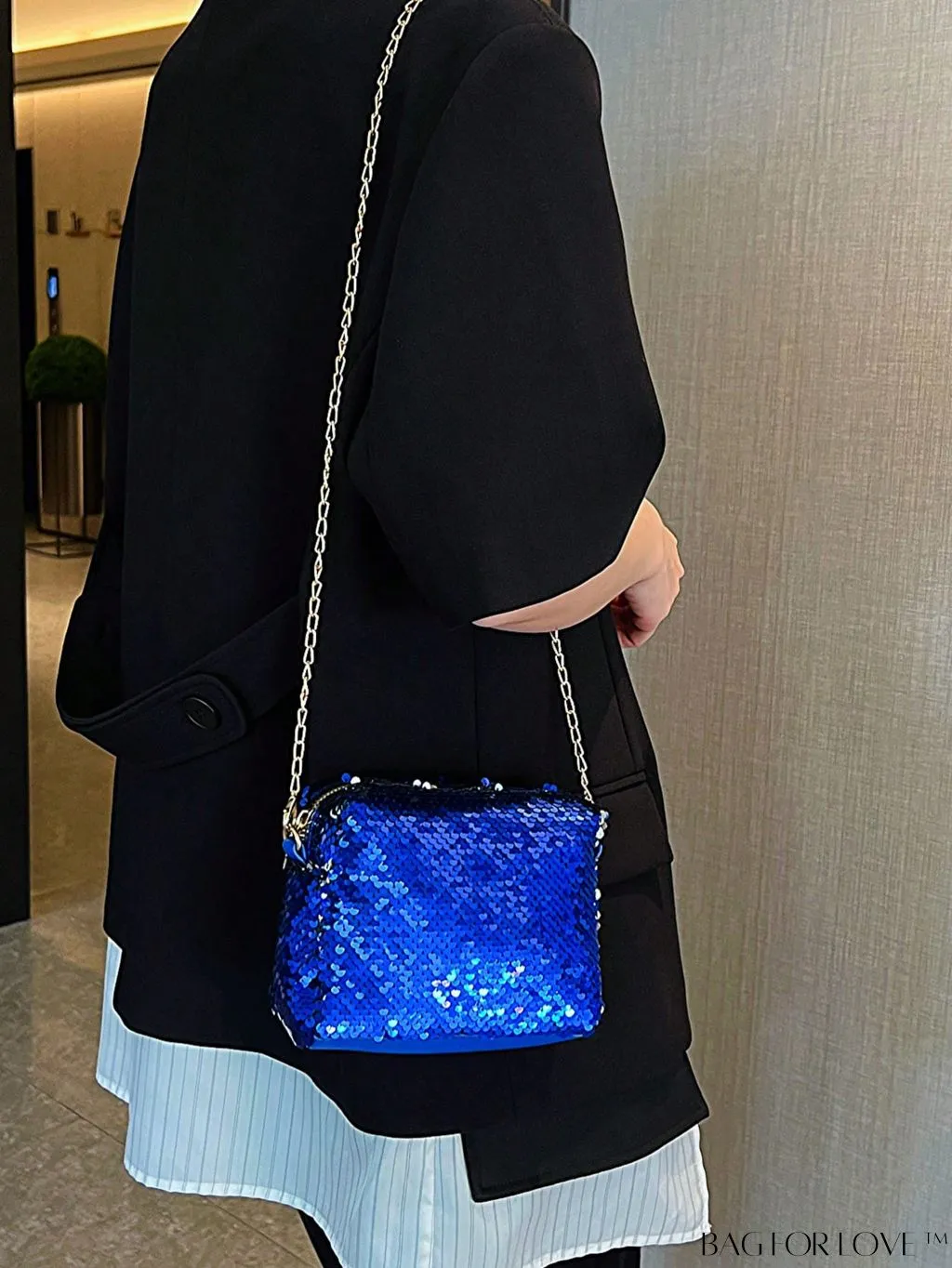 BagForLove - Chic Mini Sequin Chain Square Bag for Glamorous Decor