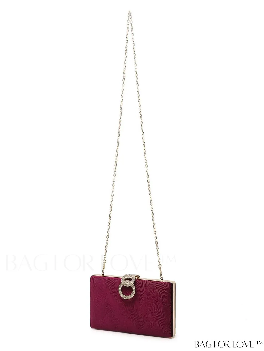 BagForLove - Chic Rhinestone Chain Box Bag with Glamorous Round Polyester Decor