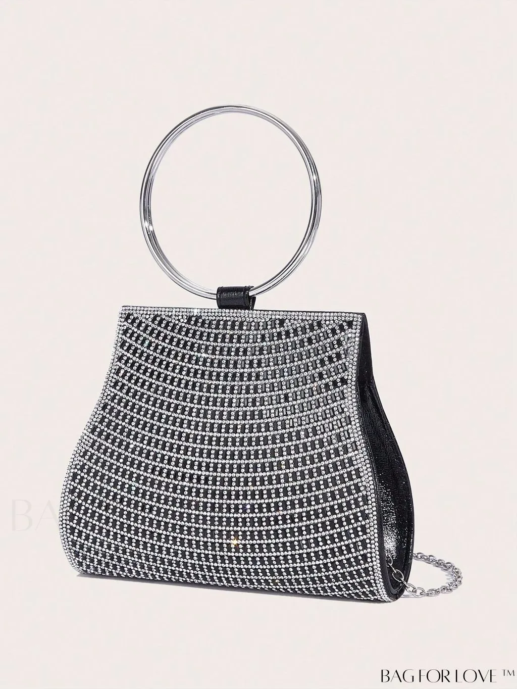 BagForLove - Chic Rhinestone Evening Bag with Mini Size and Glamorous Top Ring Handle