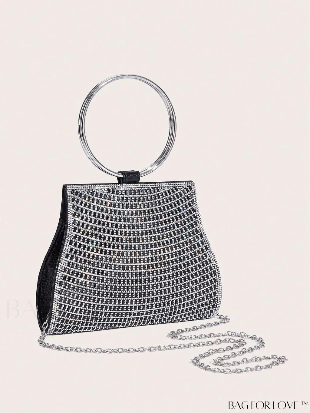 BagForLove - Chic Rhinestone Evening Bag with Mini Size and Glamorous Top Ring Handle
