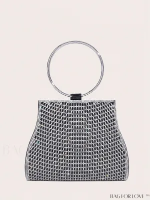 BagForLove - Chic Rhinestone Evening Bag with Mini Size and Glamorous Top Ring Handle