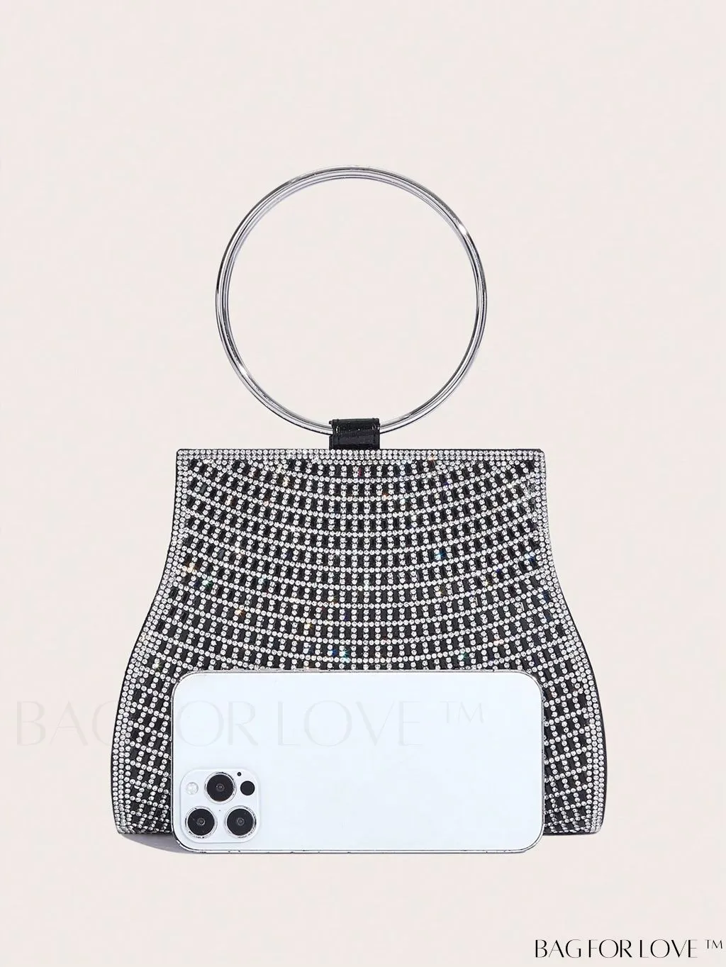 BagForLove - Chic Rhinestone Evening Bag with Mini Size and Glamorous Top Ring Handle