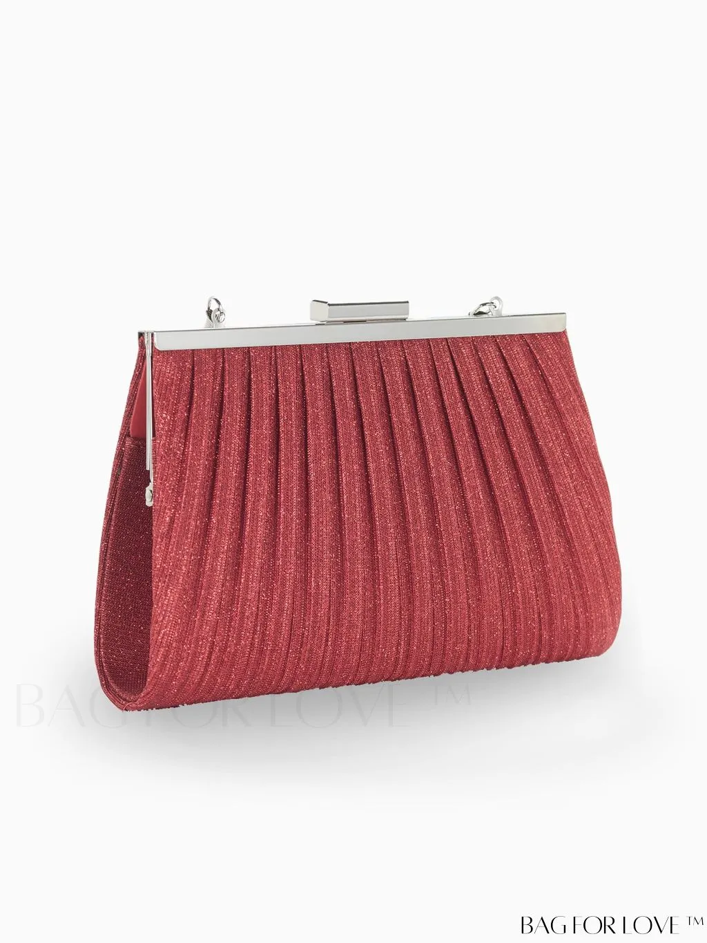 BagForLove - Chic Square Bag with Glitter Decor and Ruched Detail Chain