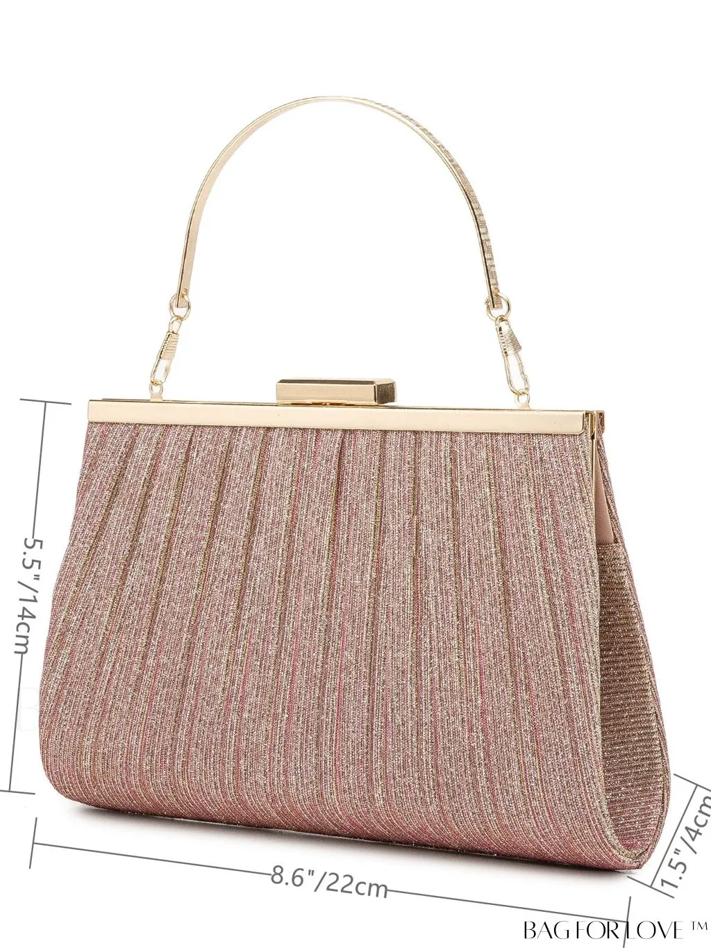 BagForLove - Chic Square Bag with Glitter Decor and Ruched Detail Chain