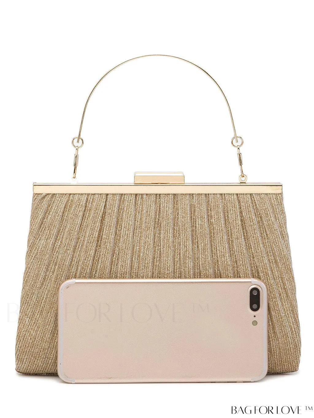 BagForLove - Chic Square Bag with Glitter Decor and Ruched Detail Chain
