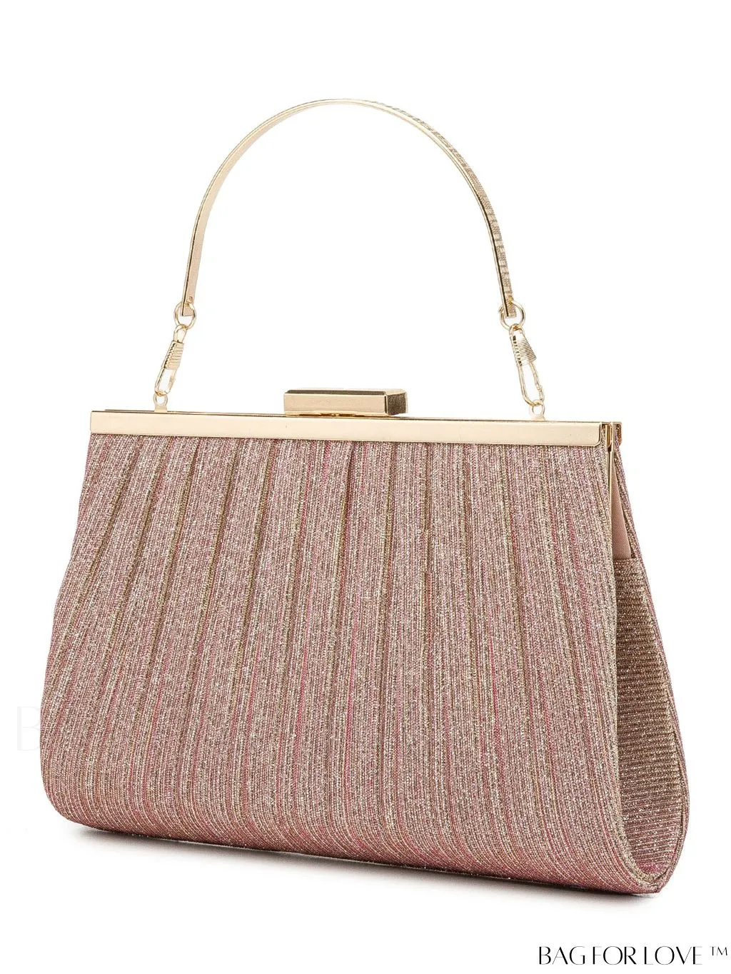 BagForLove - Chic Square Bag with Glitter Decor and Ruched Detail Chain