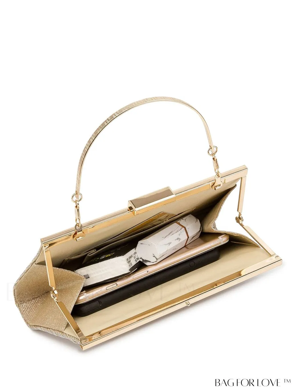 BagForLove - Chic Square Bag with Glitter Decor and Ruched Detail Chain
