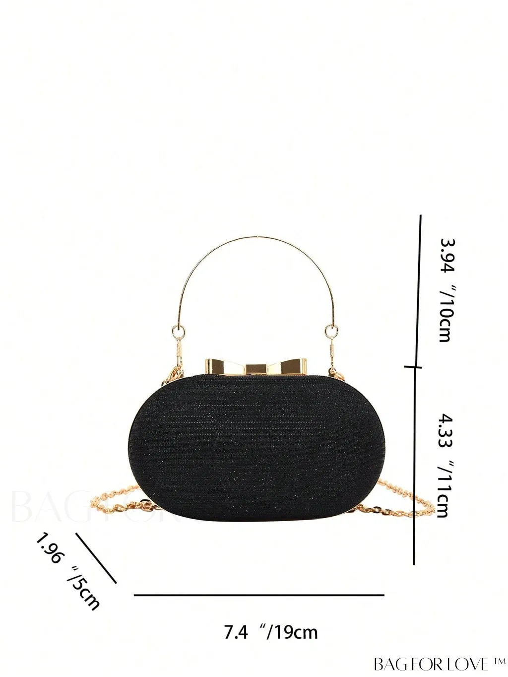 BagForLove - Compact Bow Accent Box Bag with Chain Strap - Stylish Fashion Accessory