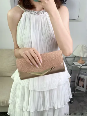 BagForLove - Elegant Chain Clutch Bag, Ideal for Parties, Dances, and Weddings.