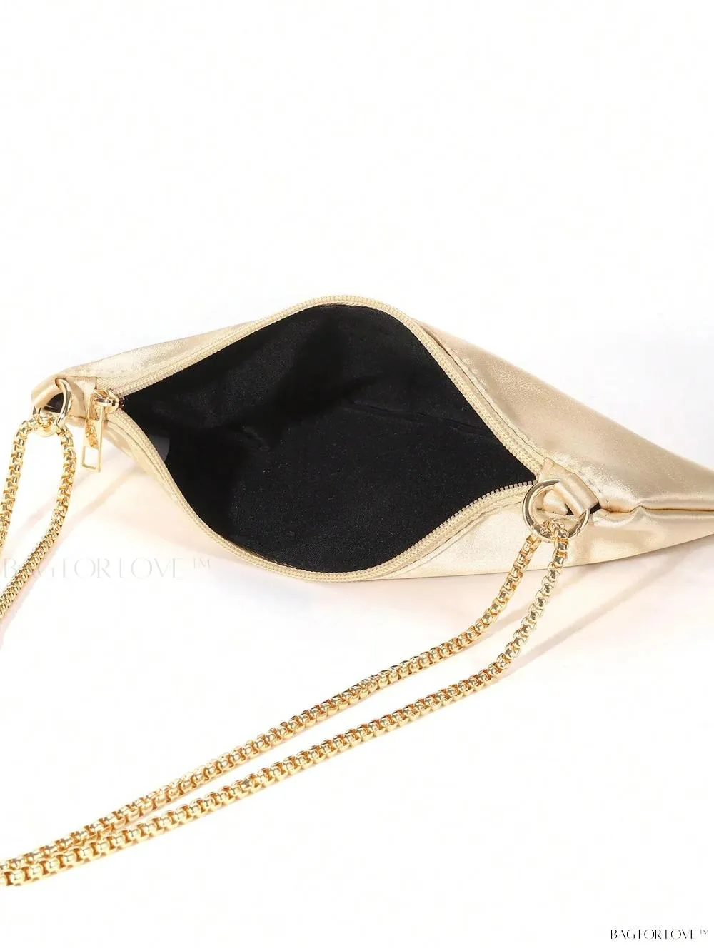 BagForLove - Elegant Floral Metallic Zipper Clasp Armpit Bag for Women