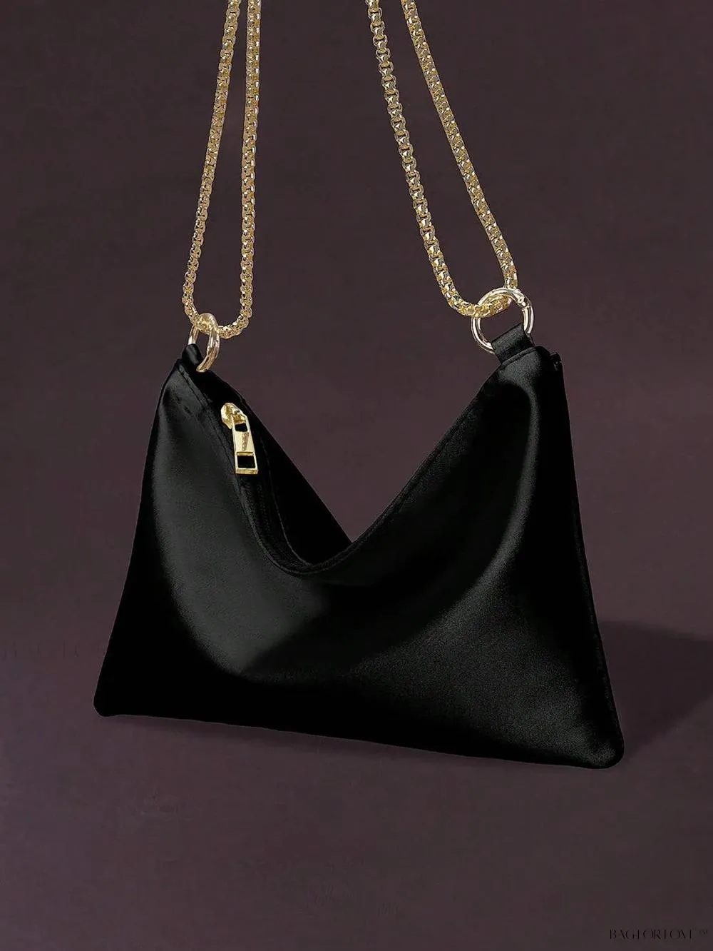 BagForLove - Elegant Floral Metallic Zipper Clasp Armpit Bag for Women