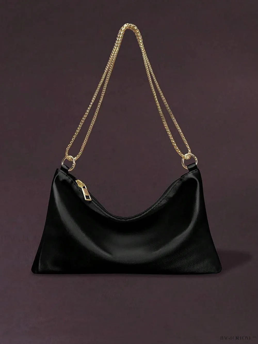 BagForLove - Elegant Floral Metallic Zipper Clasp Armpit Bag for Women