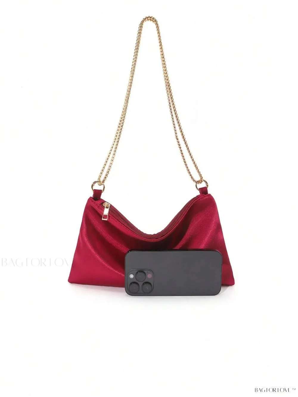 BagForLove - Elegant Floral Metallic Zipper Clasp Armpit Bag for Women