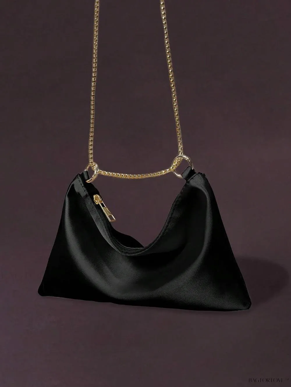 BagForLove - Elegant Floral Metallic Zipper Clasp Armpit Bag for Women