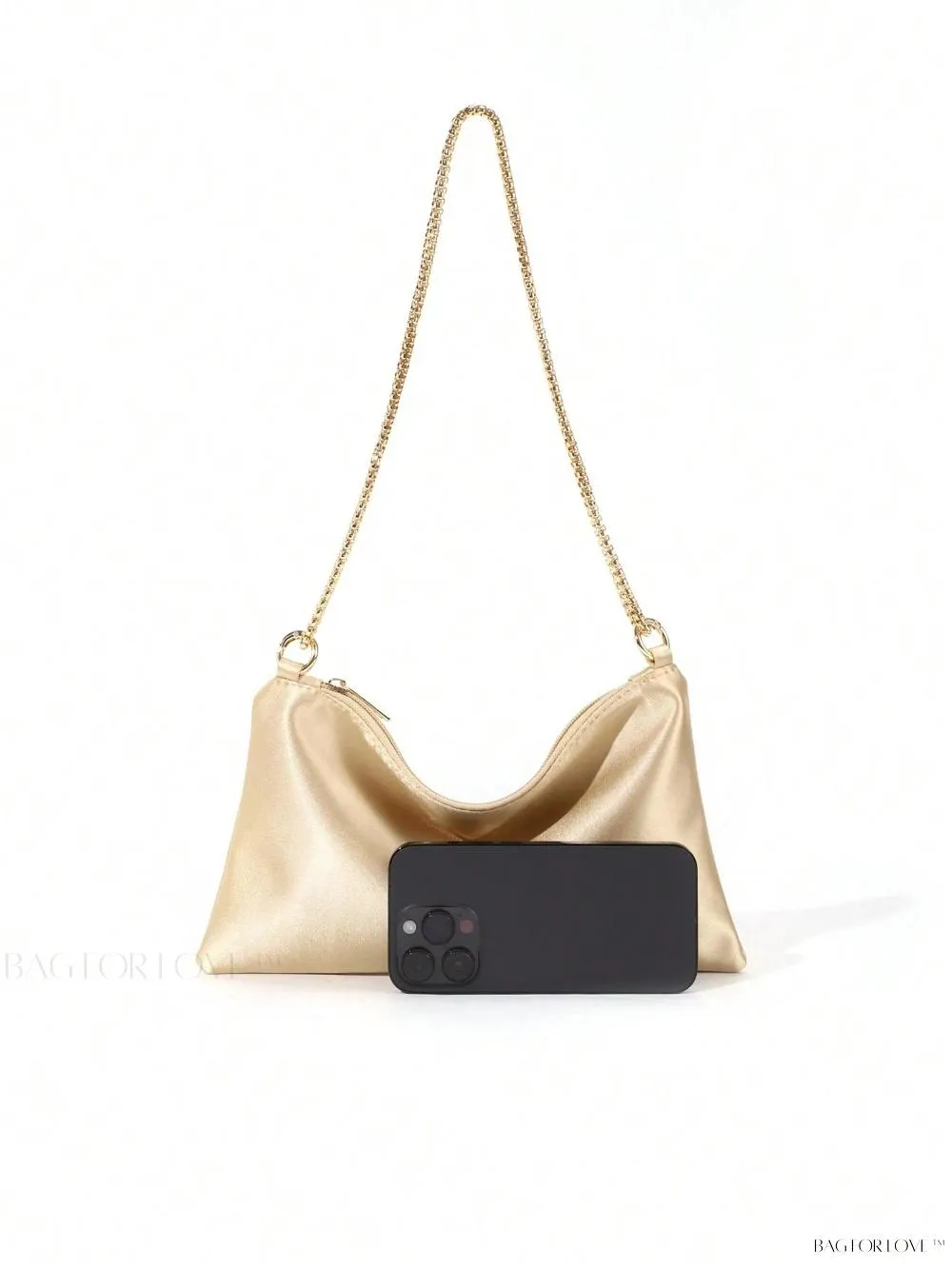 BagForLove - Elegant Floral Metallic Zipper Clasp Armpit Bag for Women