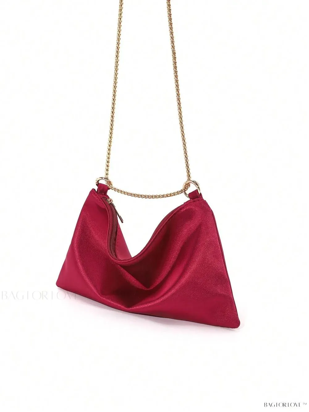 BagForLove - Elegant Floral Metallic Zipper Clasp Armpit Bag for Women