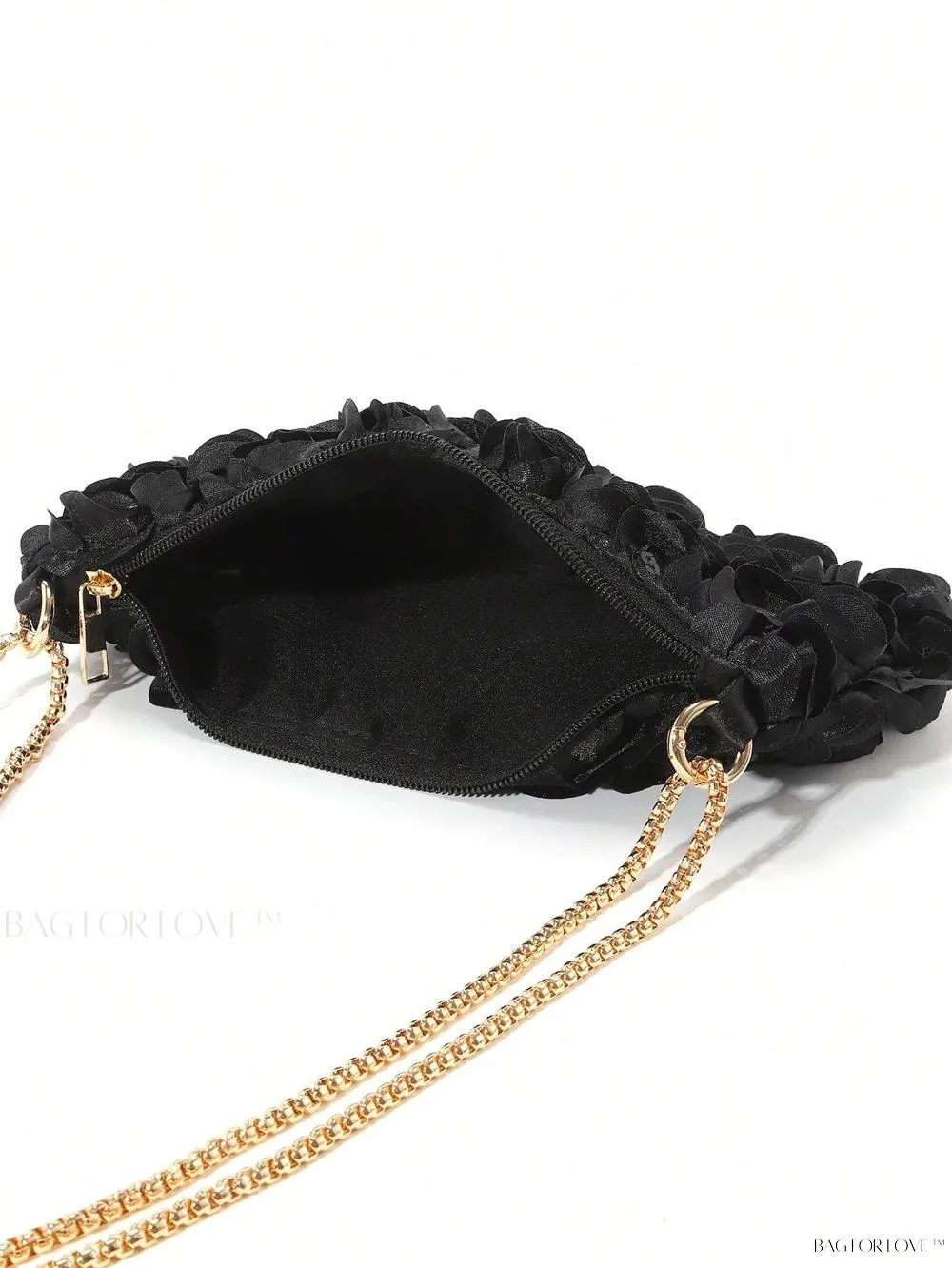 BagForLove - Elegant Floral Metallic Zipper Clasp Armpit Bag for Women