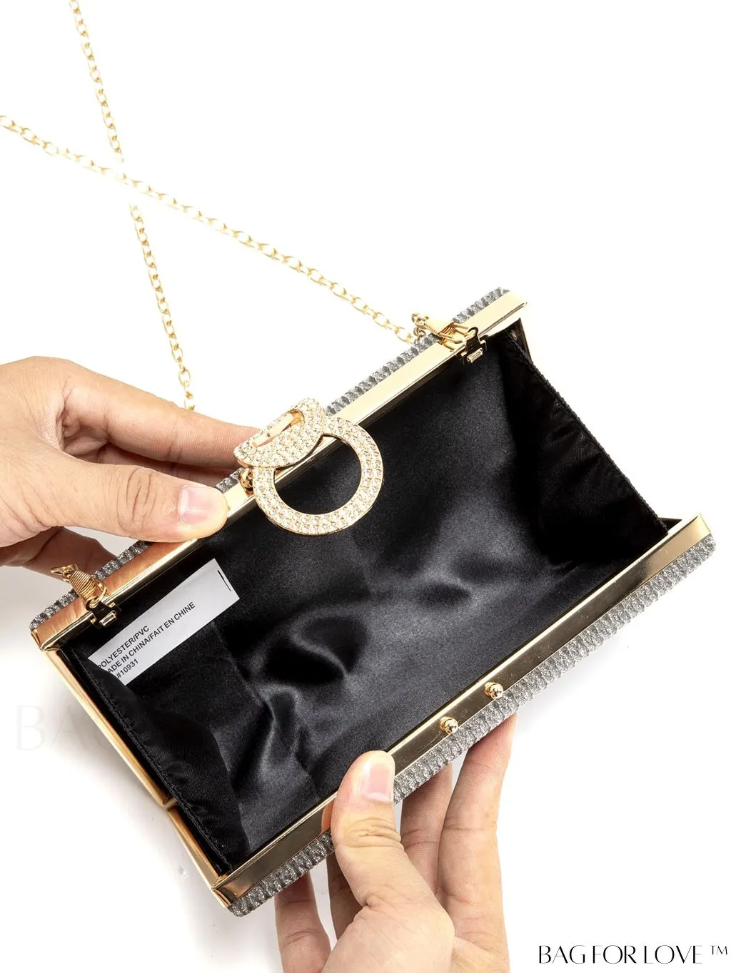 BagForLove - Exquisite Rhinestone Chain Evening Bag - Compact & Elegant
