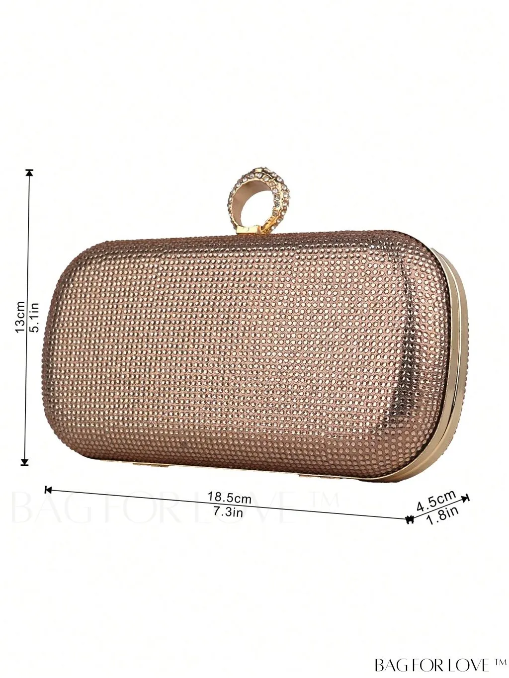 BagForLove - Glamorous Box Bag with Rhinestone Decoration: Ideal Wedding, Prom, and Party Purse