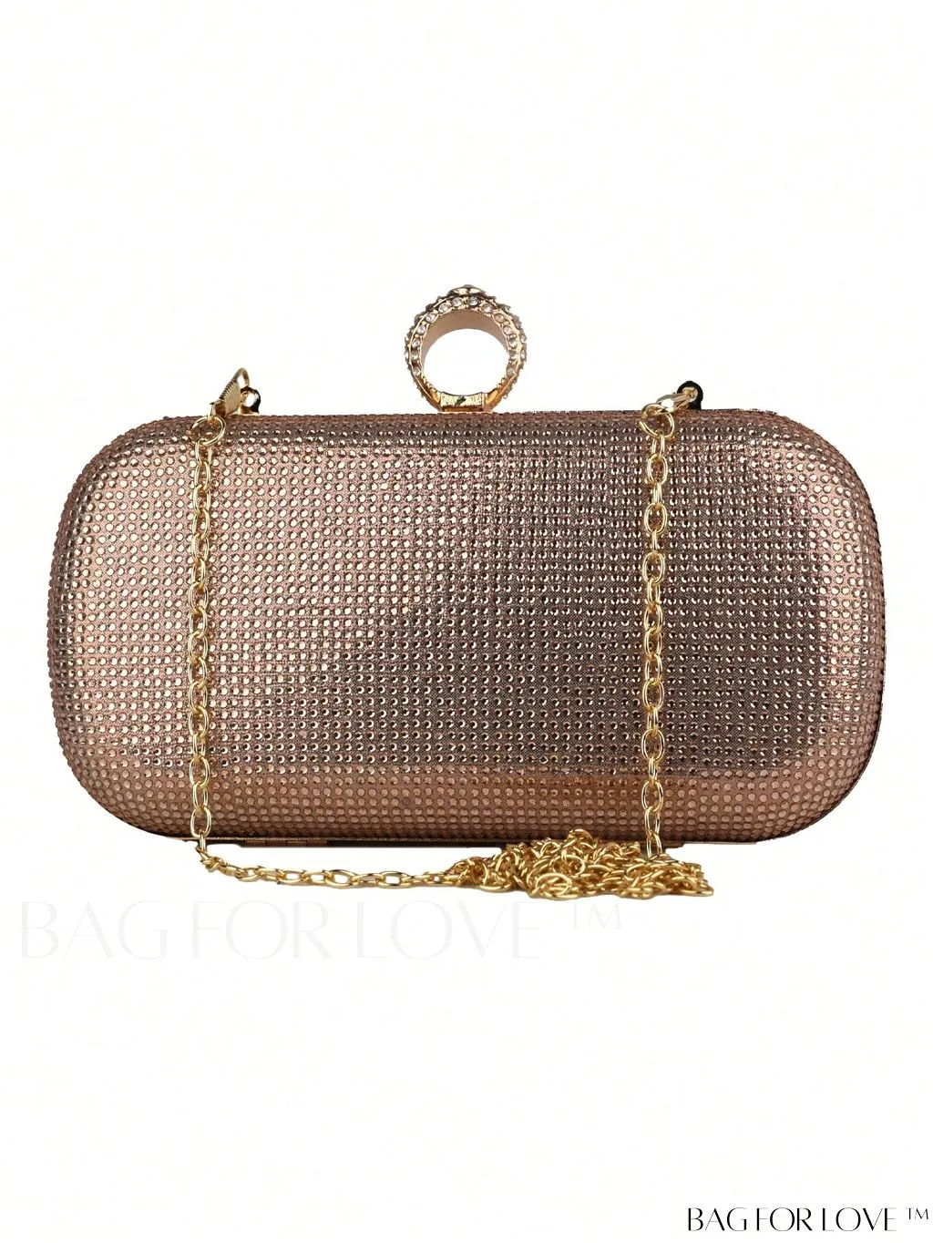 BagForLove - Glamorous Box Bag with Rhinestone Decoration: Ideal Wedding, Prom, and Party Purse