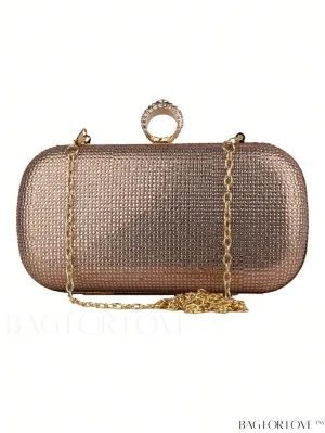 BagForLove - Glamorous Box Bag with Rhinestone Decoration: Ideal Wedding, Prom, and Party Purse