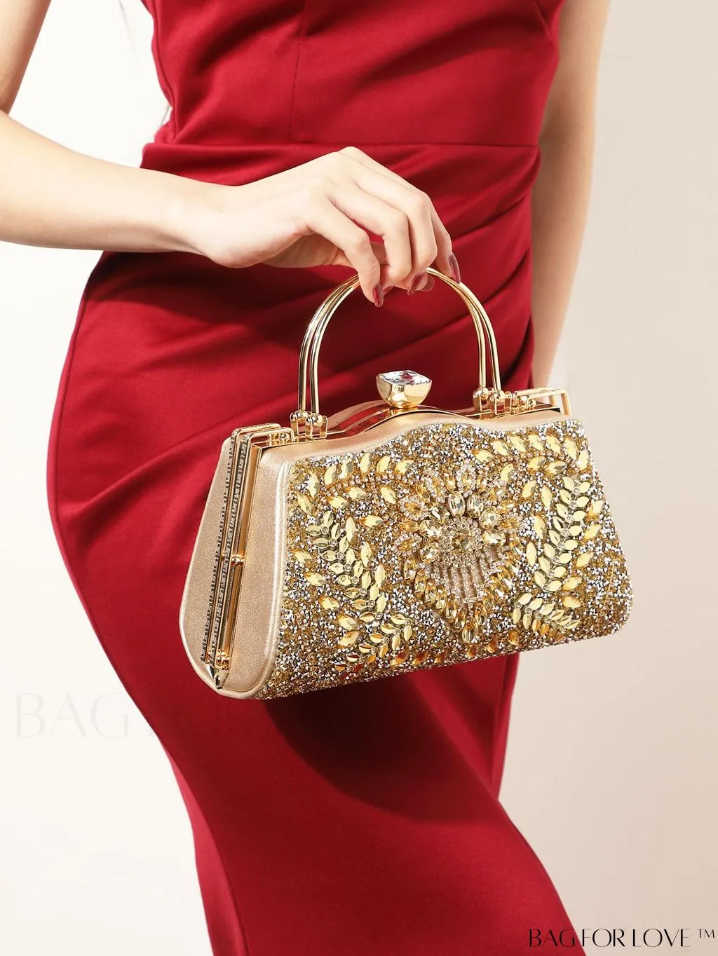 BagForLove - Glamorous Chain Box Bag with Rhinestone Decor - Ideal Brides Purse for Weddings, Proms & Parties