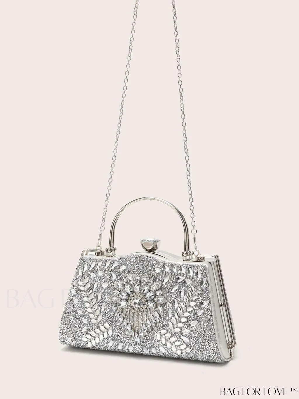 BagForLove - Glamorous Chain Box Bag with Rhinestone Decor - Ideal Brides Purse for Weddings, Proms & Parties