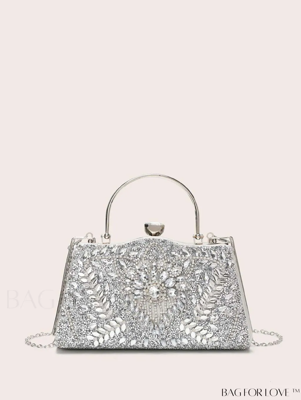 BagForLove - Glamorous Chain Box Bag with Rhinestone Decor - Ideal Brides Purse for Weddings, Proms & Parties