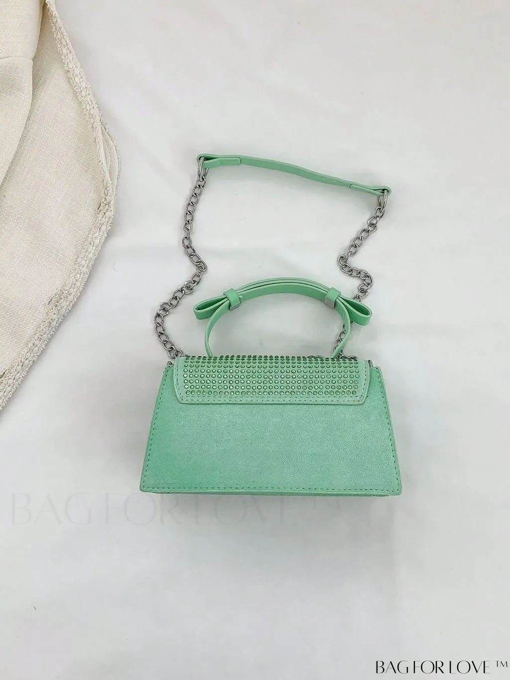 BagForLove - Glamorous Flap Mini Square Bag with Rhinestone Decor
