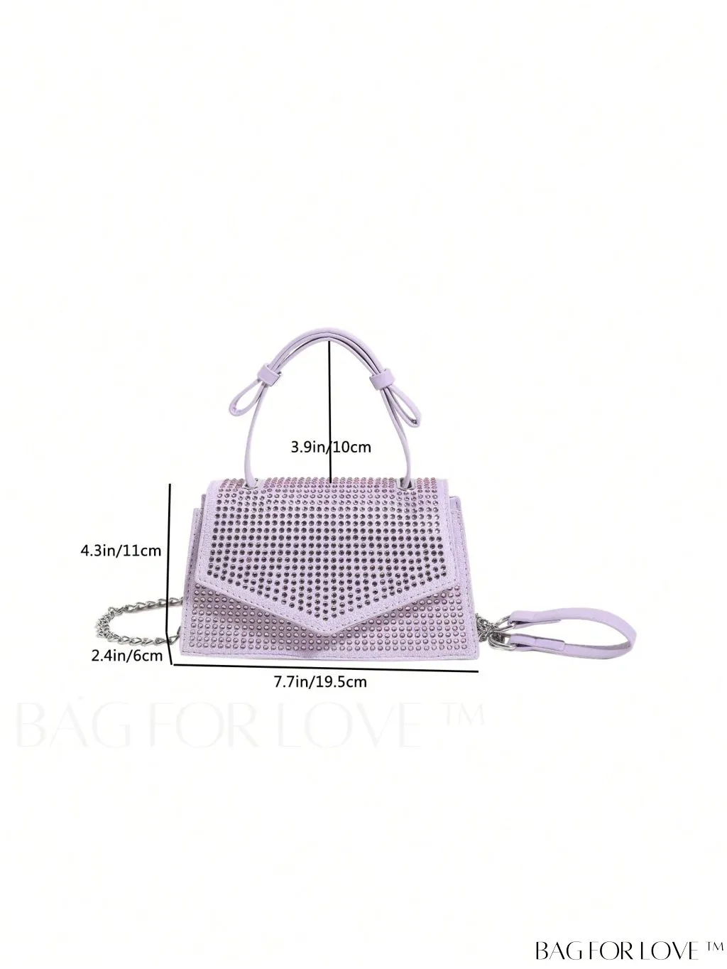 BagForLove - Glamorous Flap Mini Square Bag with Rhinestone Decor