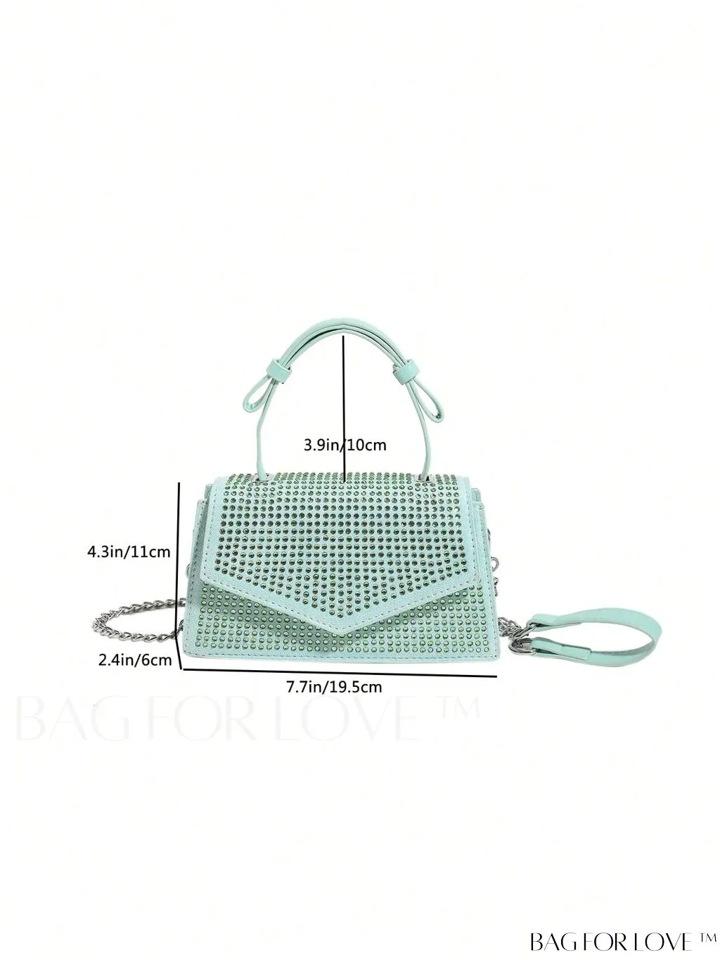 BagForLove - Glamorous Flap Mini Square Bag with Rhinestone Decor