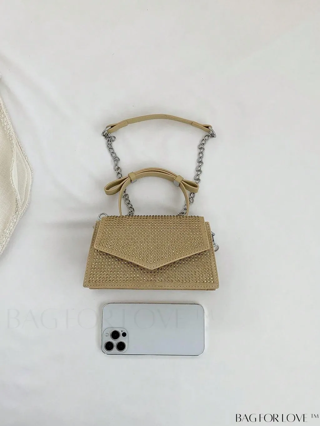 BagForLove - Glamorous Flap Mini Square Bag with Rhinestone Decor