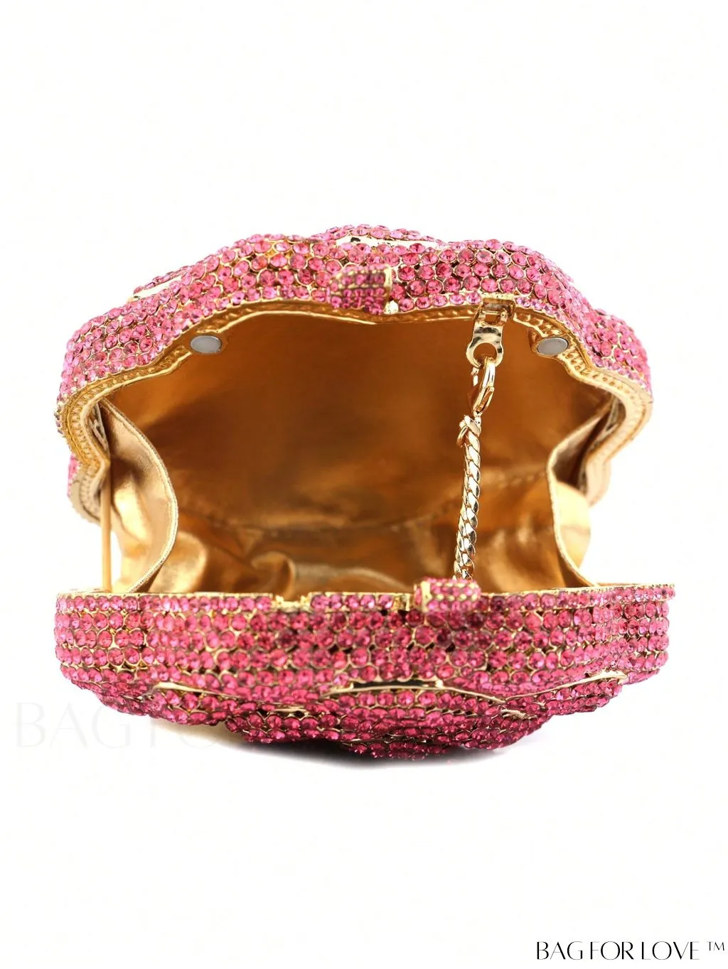 BagForLove - Glamorous Flower Mini Box Bag with Rhinestone Decor and Chain - Perfect for Parties
