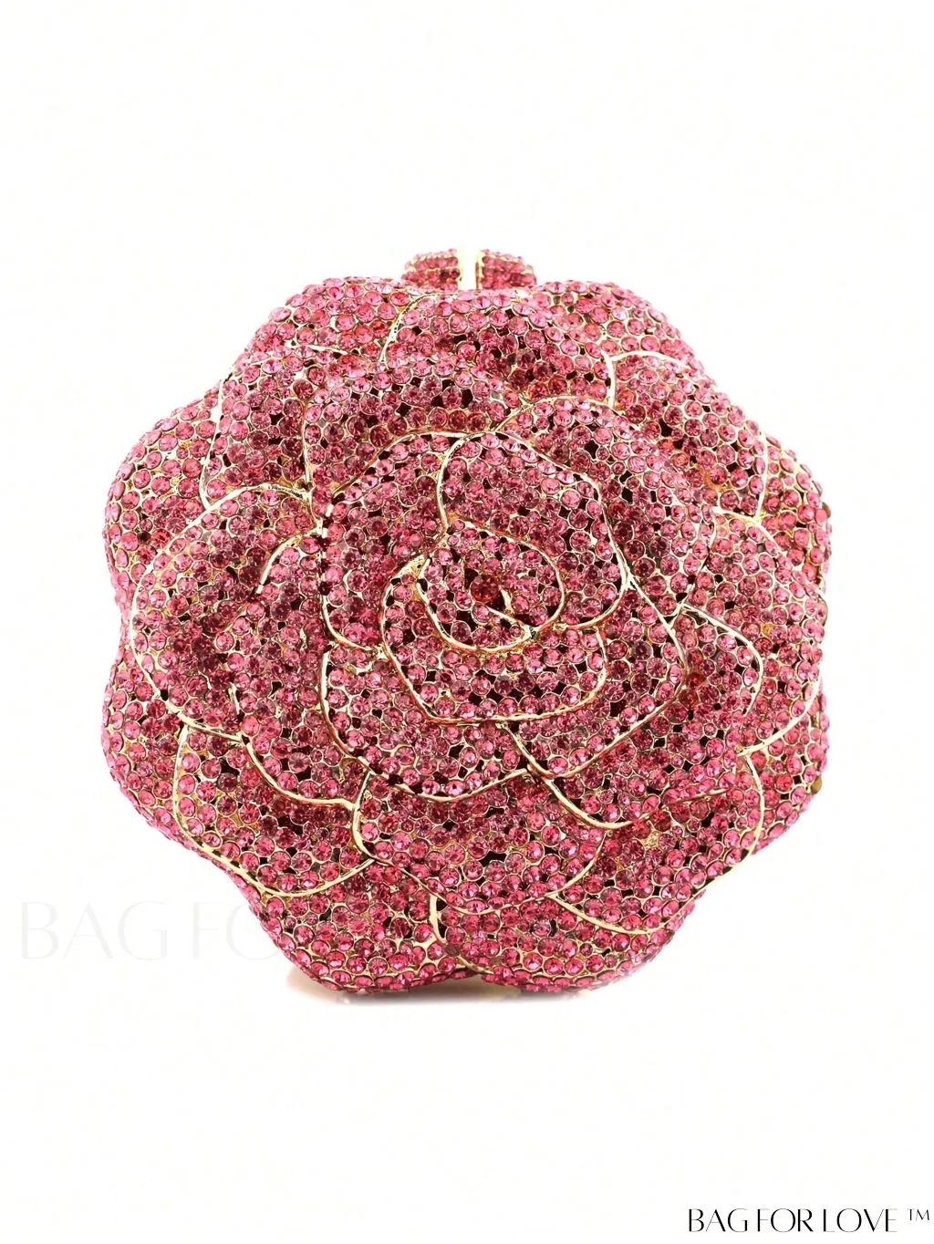 BagForLove - Glamorous Flower Mini Box Bag with Rhinestone Decor and Chain - Perfect for Parties